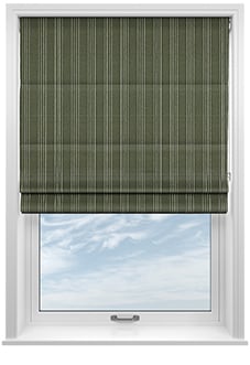 Portofino Stripe, Fern Green - Roman Blind